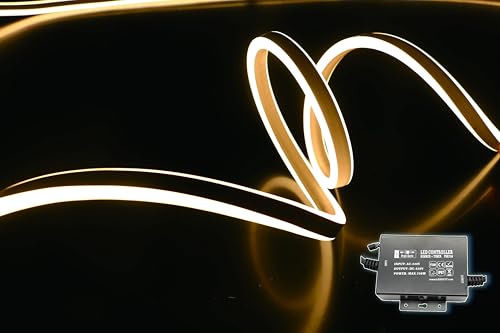 LEDZEIT - Profi Serie - LED Neon Flex 5M und Kontroller PSK750 Set, Warmweiß, 230V, Außen und Innen, Wasserdicht IP65, Dimmbar, Kürzbar LEDZEIT - Profi Serie - LED Neon Flex 5M und Kontroller PSK750 Set, Warmweiß, 230V, Außen und Innen, Wasserdicht IP65, Dimmbar, Kürzbar von LEDZEIT
