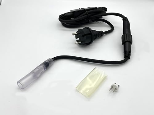 LEDZEIT - Profi Serie - Zubehör Kit, mit Netzkabel, Eingangskabel, Steckverbinder, 1.7M Schwarz. NUR für 13mm LED Lichtschlauch Profi Serie von LEDZEIT