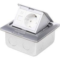 LEDmaxx 105626 1fach Fußboden-Einbausteckdose mit Cat5 Buchse IP20 Aluminium von LEDmaxx
