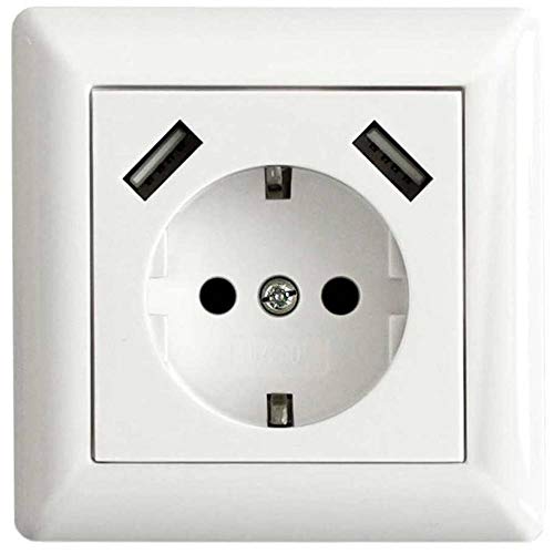 LEDmaxx 106648 Einbausteckdose mit USB Anschluss weiß von LEDmaxx