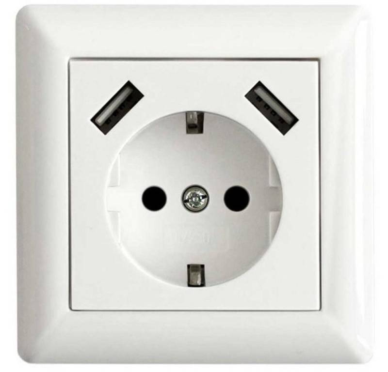 LEDmaxx Steckdose LEDmaxx 106648 1fach Unterputz-Steckdose mit USB, erhöhter Berührungs von LEDmaxx