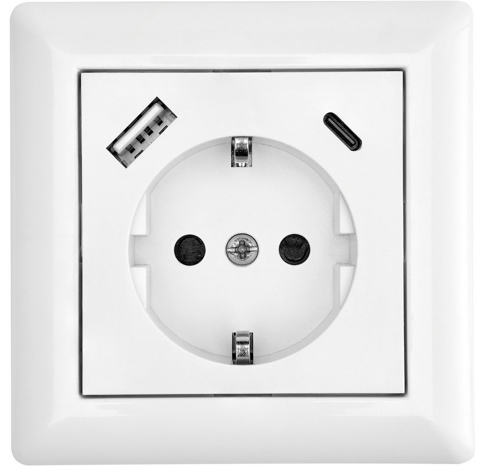LEDmaxx Steckdose LEDmaxx USB2201 Schutzkontakt-Steckdose Weiß von LEDmaxx