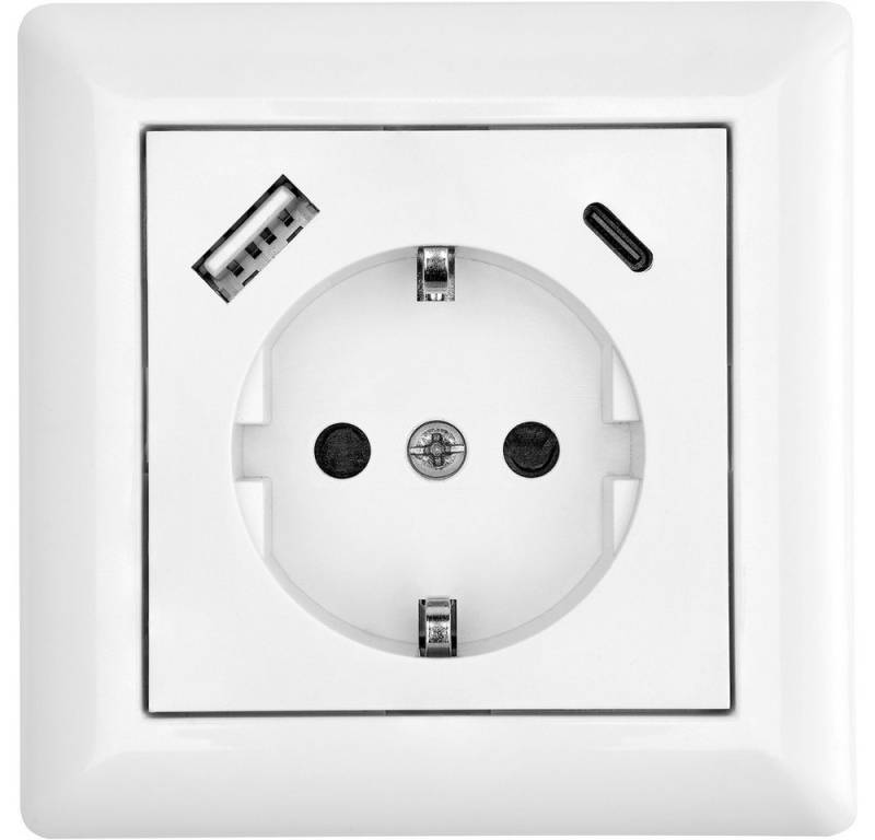 LEDmaxx Steckdose LEDmaxx USB2201 Schutzkontakt-Steckdose Weiß von LEDmaxx