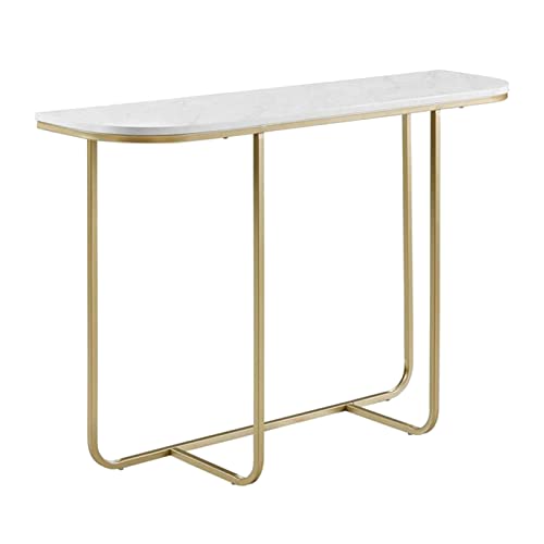 LEEBERTY Konsolentisch Konsolentisch aus Eisen, moderner Flurtisch mit Marmor-Schreibtisch, schmaler Tisch für Wohnzimmer, einfache Montage, 80×30×80 cm von LEEBERTY