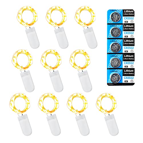 LEECOCO led lichterkette mit batterie, außen, mit klein (zusätzlich 5 Batterien), (10 Pack 1M 10 LEDs, Warmweiß) von LEECOCO