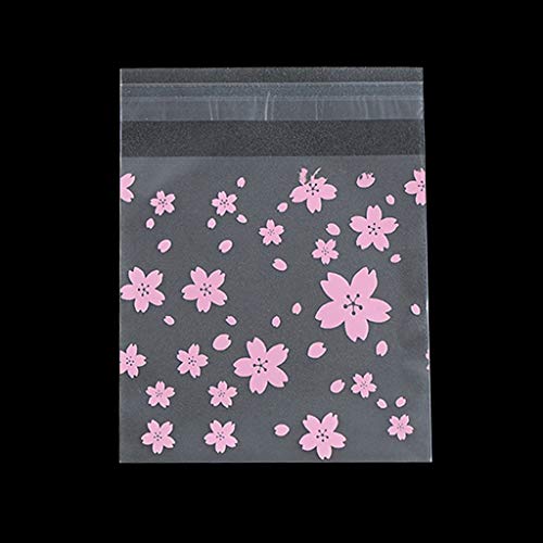 100 Teile/satz Schöne Süße Kirschblüten Gedruckt Cookie Candy Tasche Selbst Haften Backwerkzeug von LEEINTO