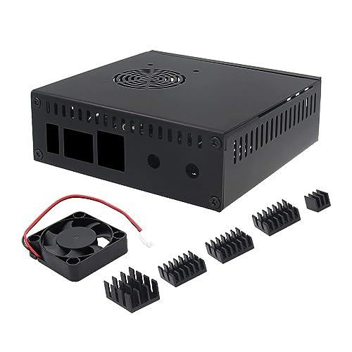 LEEINTO N506 Metallgehäuse – Box Für Orange 5 Kühler – Box Unterstützt M2 NVMe SSD 2280 Mit 5 V Lüfter Und 5 Kühlkörper. Orange 5B Box N506 Metallgehäuse – Für Orange 5 5B Gehäusebox Mit Lüfter von LEEINTO