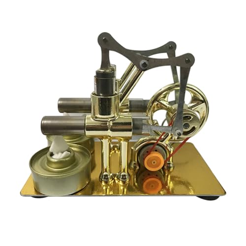 LEEINTO Stirling Doppelmotor Bausatz Zylinder Stirlingmotor Modell Wissenschaftliches Experimentierset Bildungsspielzeug All Basis Stirlingmotor Modellbausatz von LEEINTO