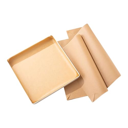 Packung Mit 100 Ungeblustten Pergamentpapierblättern 34x34 Cm Zum Backen Von Hochtemperaturen Gegen Halbblättere Pfannen von LEELOU
