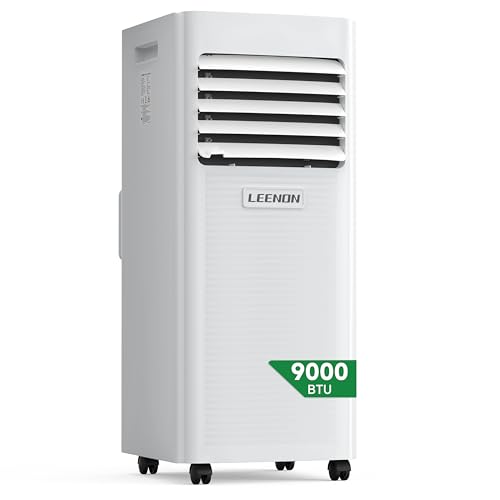 Klimaanlage Mobil 9000 BTU, LEENON Mobil Klimagerät 4 in 1 Kühlen Entfeuchten Ventilato& Schlafmodus, 2.6KW Mobile Klimaanlage mit Abluftschlauch, Fernbedienung/24h Time für Zuhause Bür bis zu 35 m² von LEENON