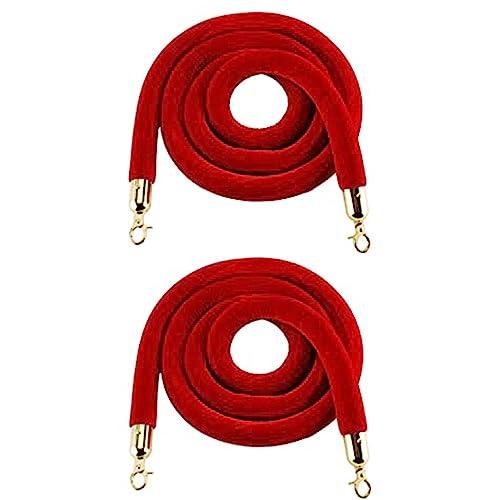 LEEPUE 2er-Pack Hängendes VIP-Seil, Absperrseil Aus Samtseil für Warteschlangen mit Vergoldeten Haken, Sicherheitsabsperrseil Aus Seil Zur Massenkontrolle für Hotelfeiern(Size:4.9ft/150cm,Color:Rot) LEEPUE 2er-Pack Hängendes VIP-Seil, Absperrseil Aus Samtseil für Warteschlangen mit Vergoldeten Haken, Sicherheitsabsperrseil Aus Seil Zur Massenkontrolle für Hotelfeiern(Size:4.9ft/150cm,Color:Rot) von LEEPUE
