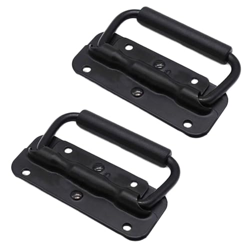 LEEQ 2 Stück Gefedert Kistengriff - Klappgriff 100 mm Klappgriffe Tragegriffe Hardware Boxen Griff Tragegriff Kistengriff Griffe Ziehen Mit Isolierter Gummigriffabdeckung für Toolbox Tür Schwarz LEEQ 2 Stück Gefedert Kistengriff - Klappgriff 100 mm Klappgriffe Tragegriffe Hardware Boxen Griff Tragegriff Kistengriff Griffe Ziehen Mit Isolierter Gummigriffabdeckung für Toolbox Tür Schwarz von LEEQ