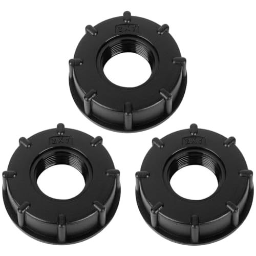 LEEQ 3 pcs IBC Adapter Kappe Zubehör - Adapter Kappe Deckel Auslaufhahn IBC Tank Deckel Adapter IBC Container S60x6 Zubehör Adapter Kappe IBC Tankanschluss Für 1000l Wassertank 1" Zoll von LEEQ