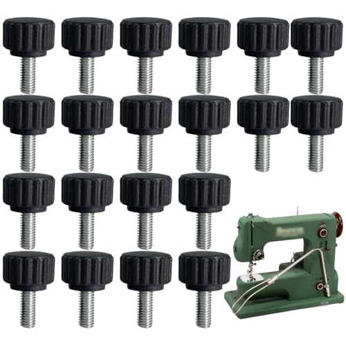 LEEQ Rändel Sterngriff - M4 x 10 mm Schraube aus Kohlenstoffstahl mit Gewinde, sternschraube rändelschraube Gerändelte Griffschrauben Griffschraubenknöpfe Schwarze Runde Klemmschrauben(20 PCS) von LEEQ