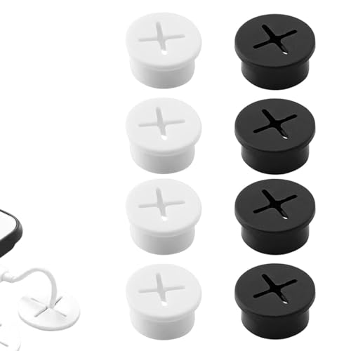 LEEQ Schreibtischdurchführung - 8pcs Flexibles Silikon Kabeldurchführung, Kabel Loch Tüllen 25mm/ 1 Zoll Ø, Schreibtisch Ösen für Computertisch Draht Organisator für Haus und Büro von LEEQ