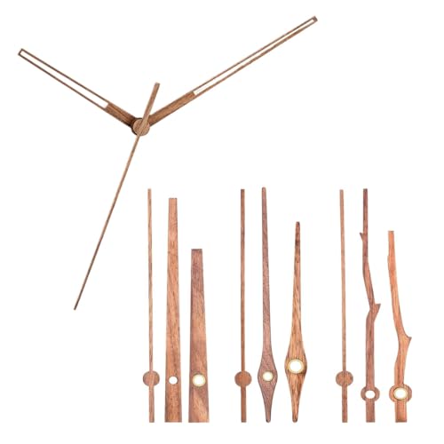 LEEQ Set de 4 Arten von Walnussholz Uhrzeigern - Zeiger für wanduhr, Uhrzubehör für Uhr Reparatur Ersatz DIY, Passend für 12 Zoll Uhr von LEEQ