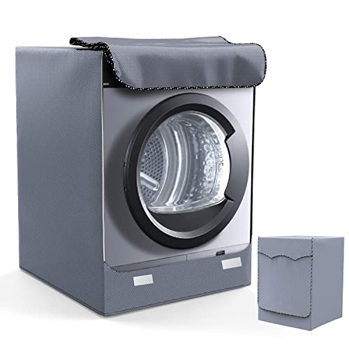 LEESITEC Abdeckung für Waschmaschine für den Außenbereich, Wasserdicht Abdeckung für Waschmaschine und Trockner Staub- und Schmutzabweisend Grau (XL 60 × 64 × 85 cm) von LEESITEC