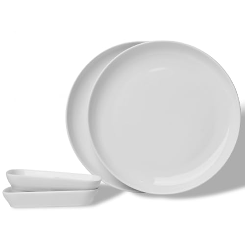 LEETOYI Keramikgeschirr und Teller, 4-teiliges Geschirr-Set, Speiseteller und Dipschalen für Dessert, Salat, Pasta und Dip, mikrowellen- und spülmaschinenfest, Weiß LEETOYI Keramikgeschirr und Teller, 4-teiliges Geschirr-Set, Speiseteller und Dipschalen für Dessert, Salat, Pasta und Dip, mikrowellen- und spülmaschinenfest, Weiß von LEETOYI