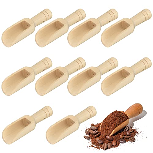 10 Stück Holzlöffel,Mini Holzlöffel Holz Salz und Gewürze Schaufeln Holz Süßigkeiten Löffel Pulver Waschmittel Löffel Baby Löffel Set Holz Tee Schaufel für Badesalz Gewürze von LEEWYOU