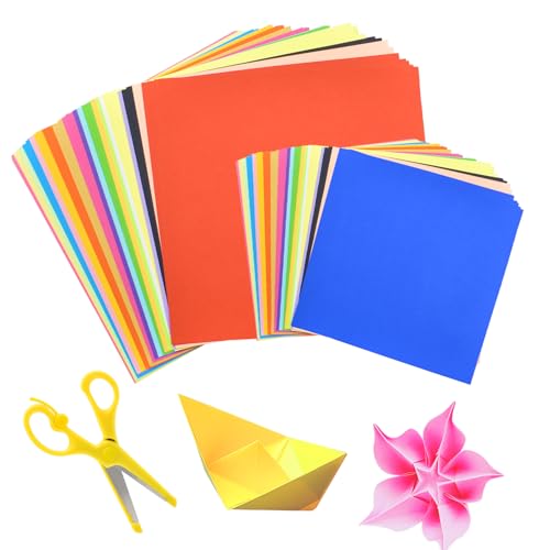 200 Blatt Origami Papier, 20 x 20cm 15 x 15cm 20 Farben Buntes Papier Faltpapier Quadratisch Tonpapier Doppelseitig für Familie DIY Bastelprojekte DIY-Schul-Kunsthandwerksprojekte von LEEWYOU