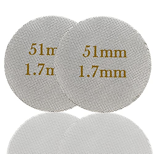 51mm Rund Kaffee Filter,2 Stück Espresso filter,Kaffee filter Puck Screen Espresso filter Kaffee Filter Rund Kaffee Einweg-Edelstahl filter Puck Sieb kompatibel mit Espresso Coffee Siebträger von LEEWYOU