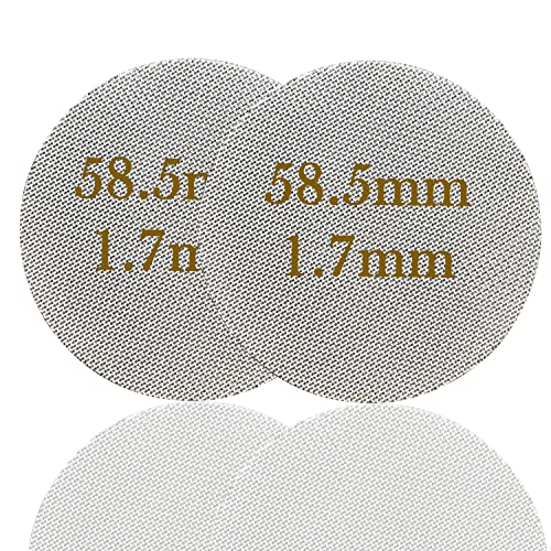 58.5mm Rund Kaffee Filter,2 Stück Espresso filter,Kaffee filter Puck Screen Espresso filter Kaffee Filter Rund Kaffee Einweg-Edelstahl filter Puck Sieb kompatibel mit Espresso Coffee Siebträger von LEEWYOU