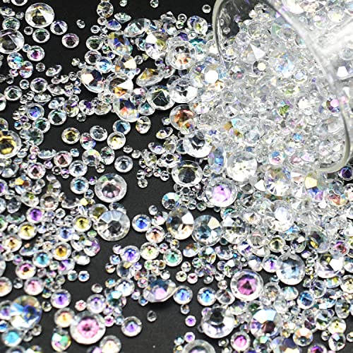 4000 Stück Streudeko Diamanten,Diamanten Deko,Acryl Kristalle Diamantene Streudeko Hochzeit,Acryl Diamant Tischdeko Strass für Vasenfüller Hochzeit Geburtstag 3mm,6mm,10mm AB-Farben-Strassdekoration von LEEWYOU