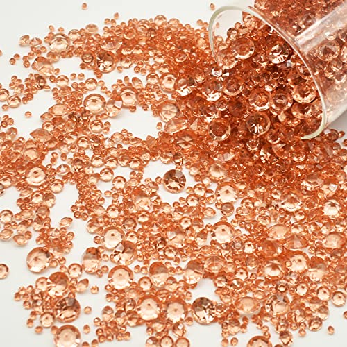 LEEWYOU 4000 Stück Streudeko Diamanten,Diamanten Deko,Acryl Kristalle Diamantene Streudeko Hochzeit,Acryl Diamant Tischdeko Strass für Vasenfüller Hochzeit Geburtstag 3mm,6mm,10mm Roségold von LEEWYOU