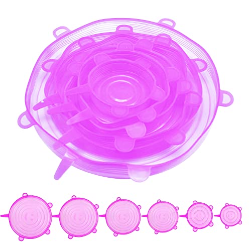 Dehnbare Silikondeckel,6 Stück Teiliges Silikon Stretch Deckel Stretch Lid Silikon, Wiederverwendbar Silikon Abdeckung, Universal Silikon-Frischhalte-Deckel für SchüSseln, TöPfe, GläSer, Dosen (Rosa) Dehnbare Silikondeckel,6 Stück Teiliges Silikon Stretch Deckel Stretch Lid Silikon, Wiederverwendbar Silikon Abdeckung, Universal Silikon-Frischhalte-Deckel für SchüSseln, TöPfe, GläSer, Dosen (Rosa) von LEEWYOU