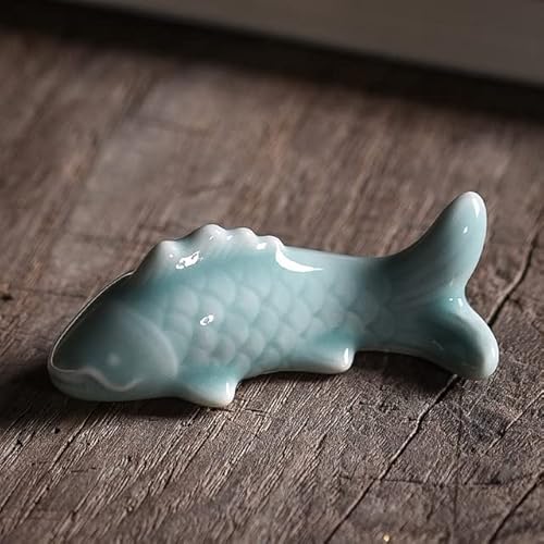 LEEYOX Karpfen-Mini-Ton-Tee-Haustier-Keramik-Tee-Dekoration, schöne Porzellan-Wohnzimmerfiguren, Miniaturen für Heimdekoration von LEEYOX