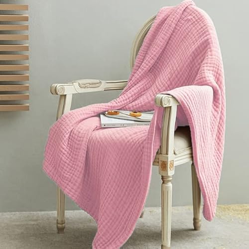 LEEYOX Musselin-Baumwolle, 6-lagige Gaze-Decke, einfarbig, Bequeme Sofa-Überwurfdecke, geeignet für Steppdecke, Erwachsene, Tröster von LEEYOX