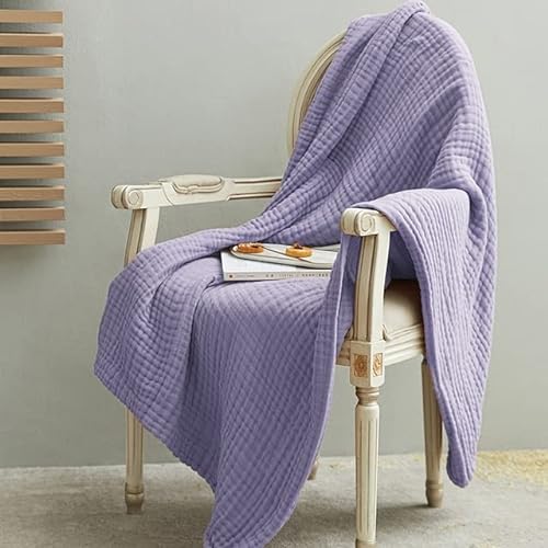LEEYOX Musselin-Baumwolle, 6-lagige Gaze-Decke, einfarbig, Bequeme Sofa-Überwurfdecke, geeignet für Steppdecke, Erwachsene, Tröster von LEEYOX