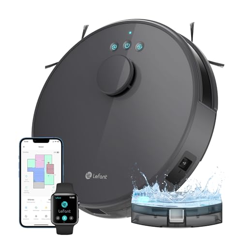 LEFANT M1G Saugroboter mit Wischfunktion,LiDAR Navigation, 5500Pa Staubsauger Roboter 200Min, Mehrstufiges Mapping, mit No-Go-Zonen, Saug und Wischroboter für Tierhaare, Teppiche und Hartböden von LEFANT