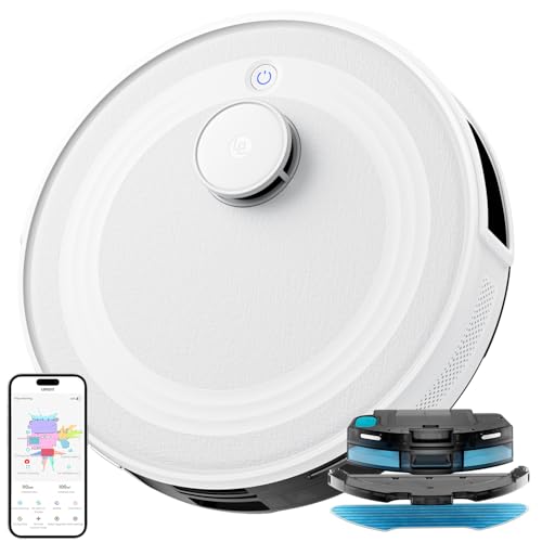 LEFANT M2 Saugroboter mit Wischfunktion,LiDAR Navigation, 5500Pa Staubsauger Roboter 240Min, Mehrstufiges Mapping, mit No-Go-Zonen, Saug und Wischroboter für Tierhaare, Teppiche und Hartböden von LEFANT