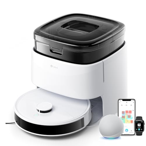 LEFANT M3 Saugroboter mit Absaugstation, 12000 Pa, Saugroboter mit Wischfunktion mit 220 Min, Staubsaugroboter mit dToF-Navigation, 190°PSD-Hindernisvermeidung, Dual Wischmopp, Automatische Entleerung von LEFANT