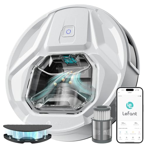 LEFANT M320 Saugroboter, 6.000Pa Staubsauger Roboter mit Präzise-Entfernungs-Navigation, Sichtbar 800ML Staubbehälter, 210Mins, WLAN/App, Ideal für Tierhaare, Teppiche von LEFANT
