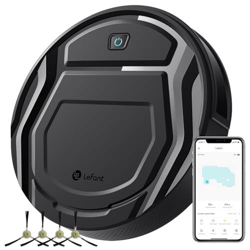 LEFANT Saugroboter M210P, Hindernisvermeidung Staubsauger Roboter, Roboterstaubsauger mit APP Steuerung, Leise Staubsaugerroboter Kompatibel mit Alexa, Ideal für Tierhaare, Teppiche, Hartböden von LEFANT