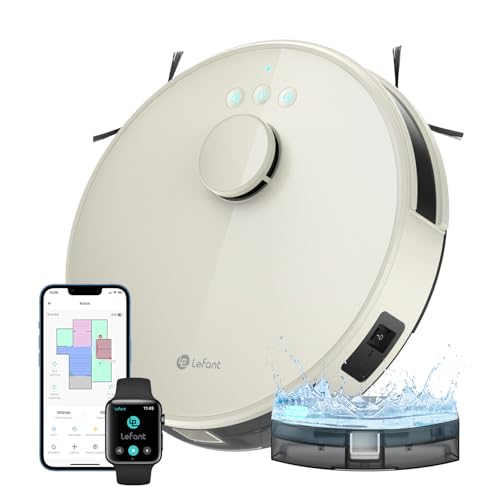 LEFANT Saugroboter mit 5500Pa Saugkraft, Saug und Wischroboter (Laser Navigation, Mehrstufiges Mapping, mit No-Go-Zonen, WiFi/APP/Alexa) Roboterstaubsauger für Tierhaare Hartböden von LEFANT