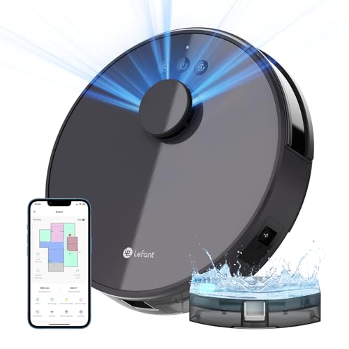 LEFANT Saugroboter mit Wischfunktion M1, 5500Pa Saugleistung Staubsauger Roboter 200min Laufzeit, Mehrstufiges Mapping, No-Go-Zonen, Saug und Wischroboter für Tierhaare, Teppiche und Hartböden von LEFANT
