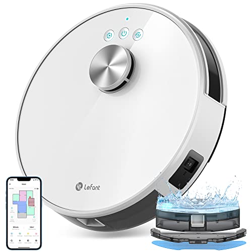 LEFANT Saugroboter mit Wischfunktion M1, Staubsauger Roboter mit Wischfunktion Lasernavigation, Roboterstaubsauger mit APP Steuerung, Saug und Wischroboter Ideal für Tierhaare, Teppiche, Hartböden von LEFANT