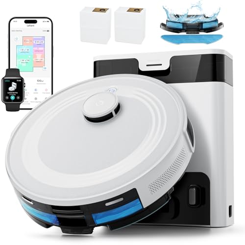 LEFANT Saugroboter mit Wischfunktion M2S Pro, Staubsauger Roboter mit Automatischer Staubentleerung, LiDAR-Navigation Mapping, 10000 Pa, APP/Alexa Steuerung, Roboterstaubsauger für Teppiche Tierhaare von LEFANT