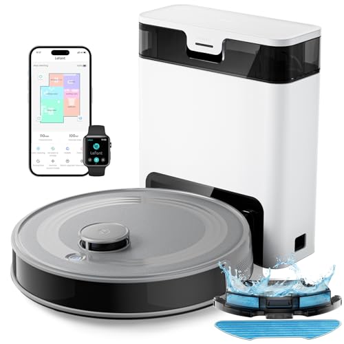 Lefant M2 Pro Staubsaugerroboter, 6000 Pa mit automatischer Staubabsaugung, Lasernavigation mit Kartografie, individuelle Reinigung, Vermeidung von Hindernissen PSD, ideal für Tierhaare von LEFANT