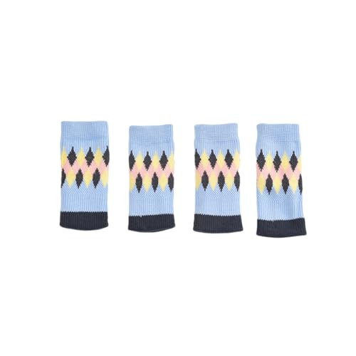 Stuhlbeinsocken 16 Stück Beindecke Gestrickt Anti Rutsch Silikon Verschleißfest Stuhl Bein Wolle Schutzpolster, Blau C von LEFEDA