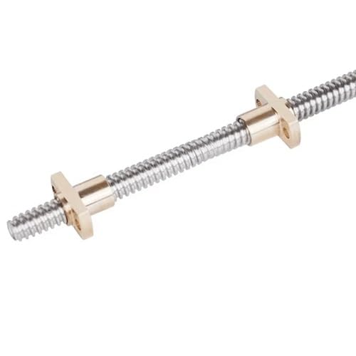 LEFTART 304 Edelstahl T20 Leitspindel Rechts-Links-Leitung 4 mm Messing H-Flanschmutter, for 3D-Drucker-Teil(500mm) von LEFTART