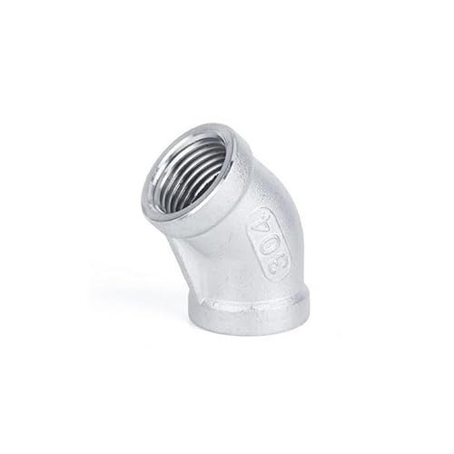 LEFTART BSP Innengewinde 304 Edelstahl 45 Grad Ellenbogen Rohr Fitting Anschluss Adapter(1 1/2") von LEFTART