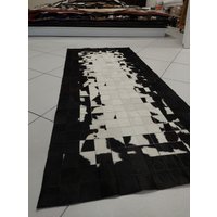 Handgemachter 100% Natur Rindsleder Teppich, Läufer Haar Auf Leder Patchwork Bereich Teppiche Für Wohnzimmer von LEFUCARU