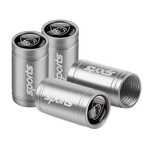 4 Stück Ventilkappen für Peugeot 5008 Hybrid 2020, Auto Reifenventilkappen mit Dichtung Ventildeckel Auto-Reifen mit Auto Logo,B von LEFUVR