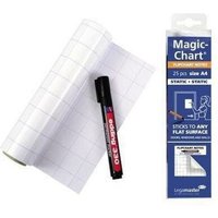 Legamaster - Flipchartfolie Magic-Chart Flipchart 20 x 30 cm (b x h) 50µm selbsthaftend inkl. 1 Marker Polypropylen weiß 25 Bl./Pack. von LEGAMASTER