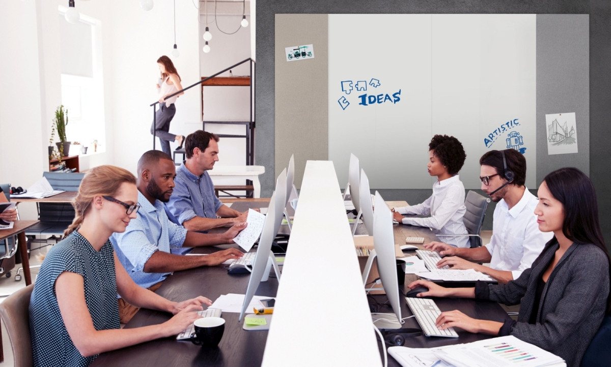 LEGAMASTER Pinnwand Akustik-Pinboard Wall-Up 200x59,5cm quiet grey von LEGAMASTER