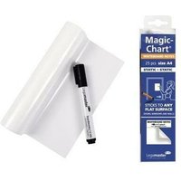 Legamaster - Whiteboardfolie Magic-Chart Whiteboard 20 x 30 cm (b x h) 50µm blanko inkl. 1 Marker Polypropylen weiß von LEGAMASTER